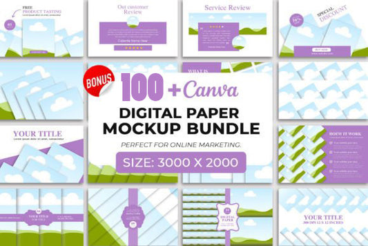+100 DIGITAL PAPER MOCKUP